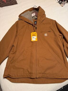 Carhartt Caramel Brown Hooded Work Jacket